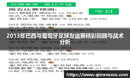 2013年巴西与葡萄牙足球友谊赛精彩回顾与战术分析